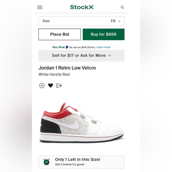 Air Jordan 1 Low Velcro Size 11! Very Rare!!! - Picture 6 of 6